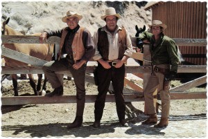The Cartwrights, Ben Hoss and Little Joe, gather at the Ponderosa Ranch Coral, Incline Village, Nevada       
